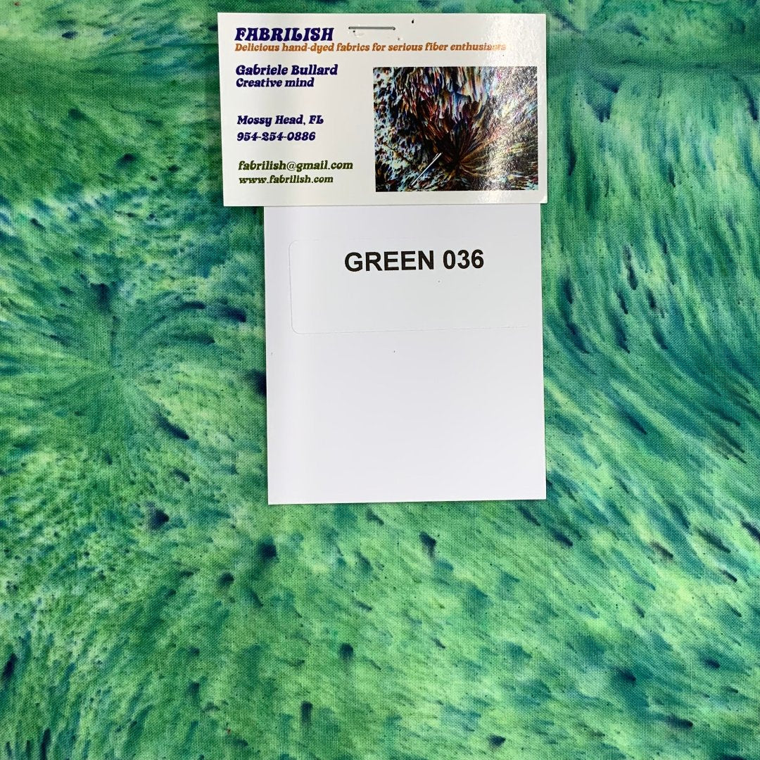 Splatter Dyed 100 % cotton fabric green 036