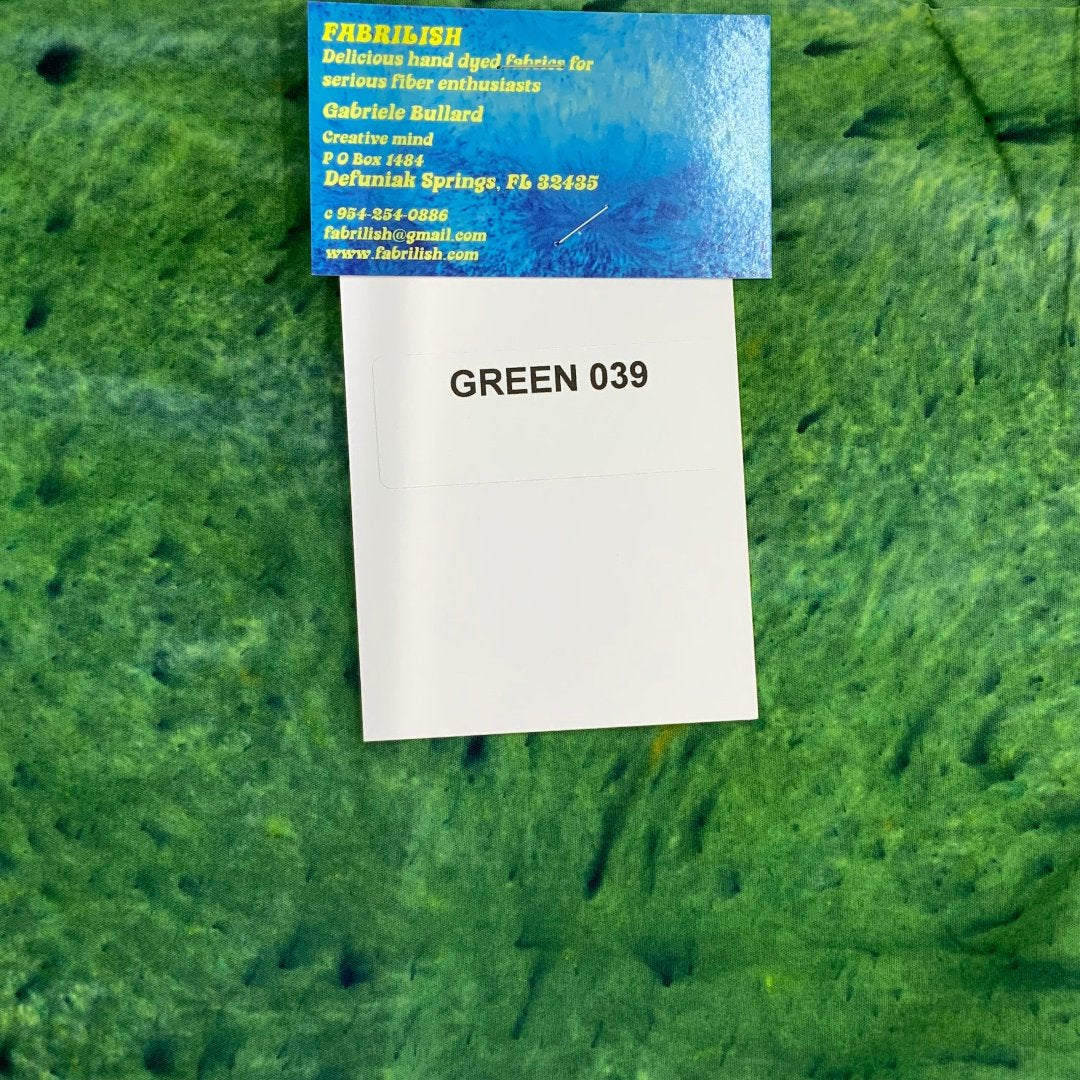 Splatter Dyed 100 % cotton fabric green 039