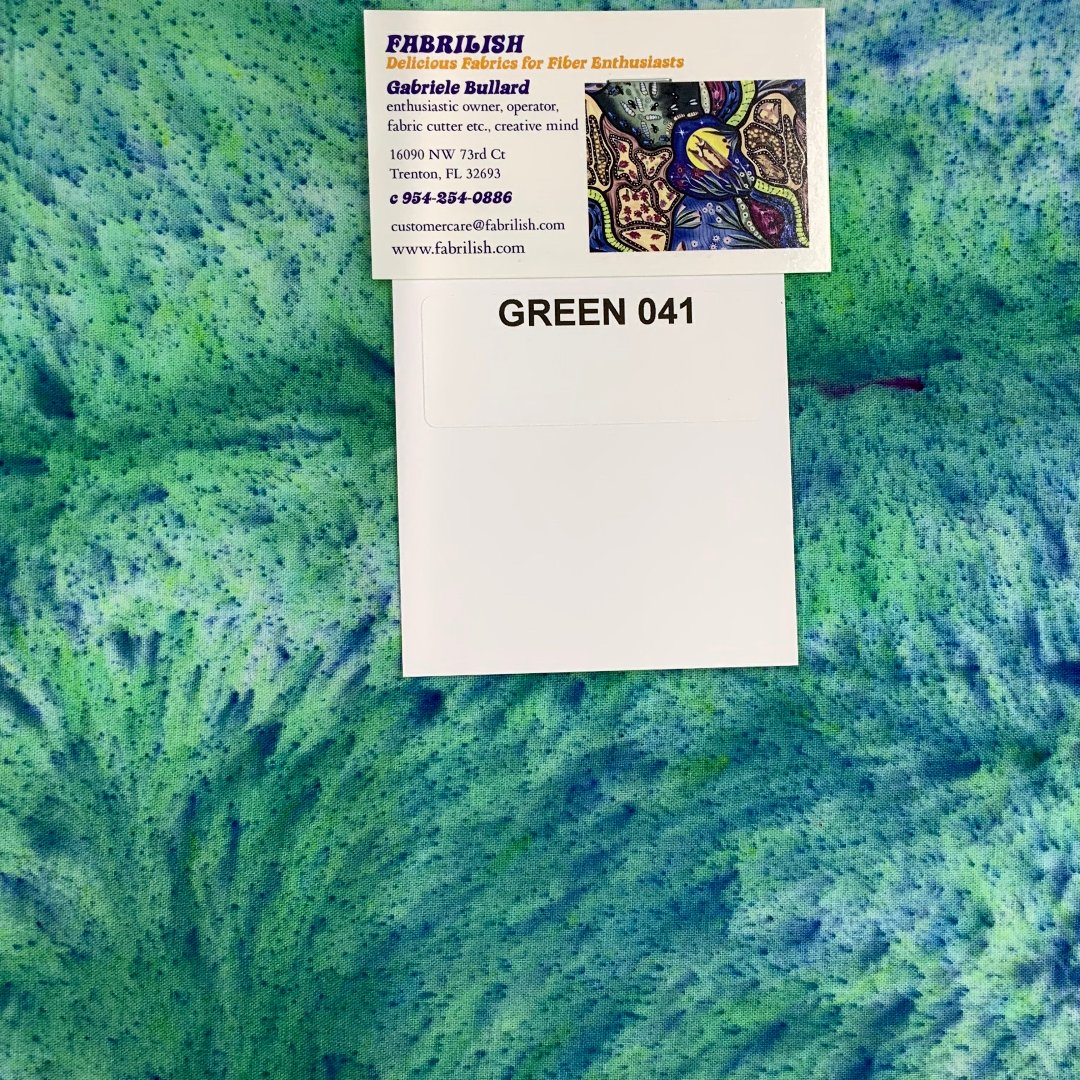 Splatter Dyed 100 % cotton fabric green 041
