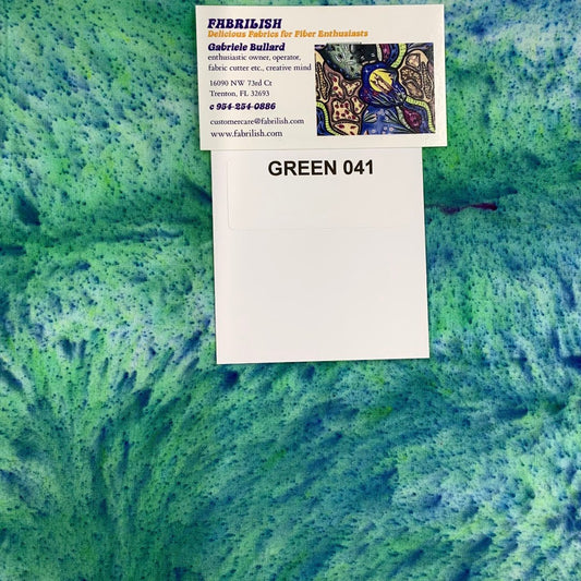 Splatter Dyed 100 % cotton fabric green 041