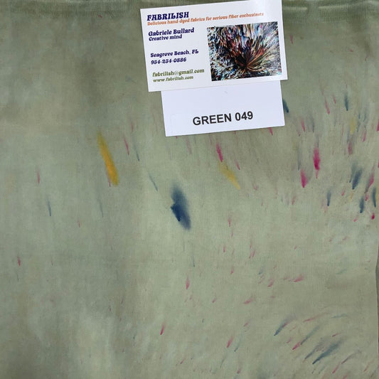 Splatter Dyed 100 % cotton fabric green 049