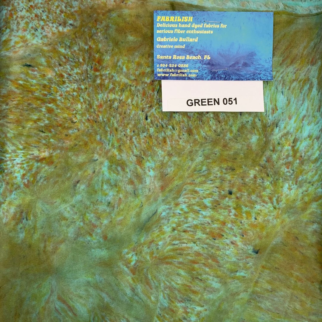 Splatter Dyed 100 % cotton fabric green 051