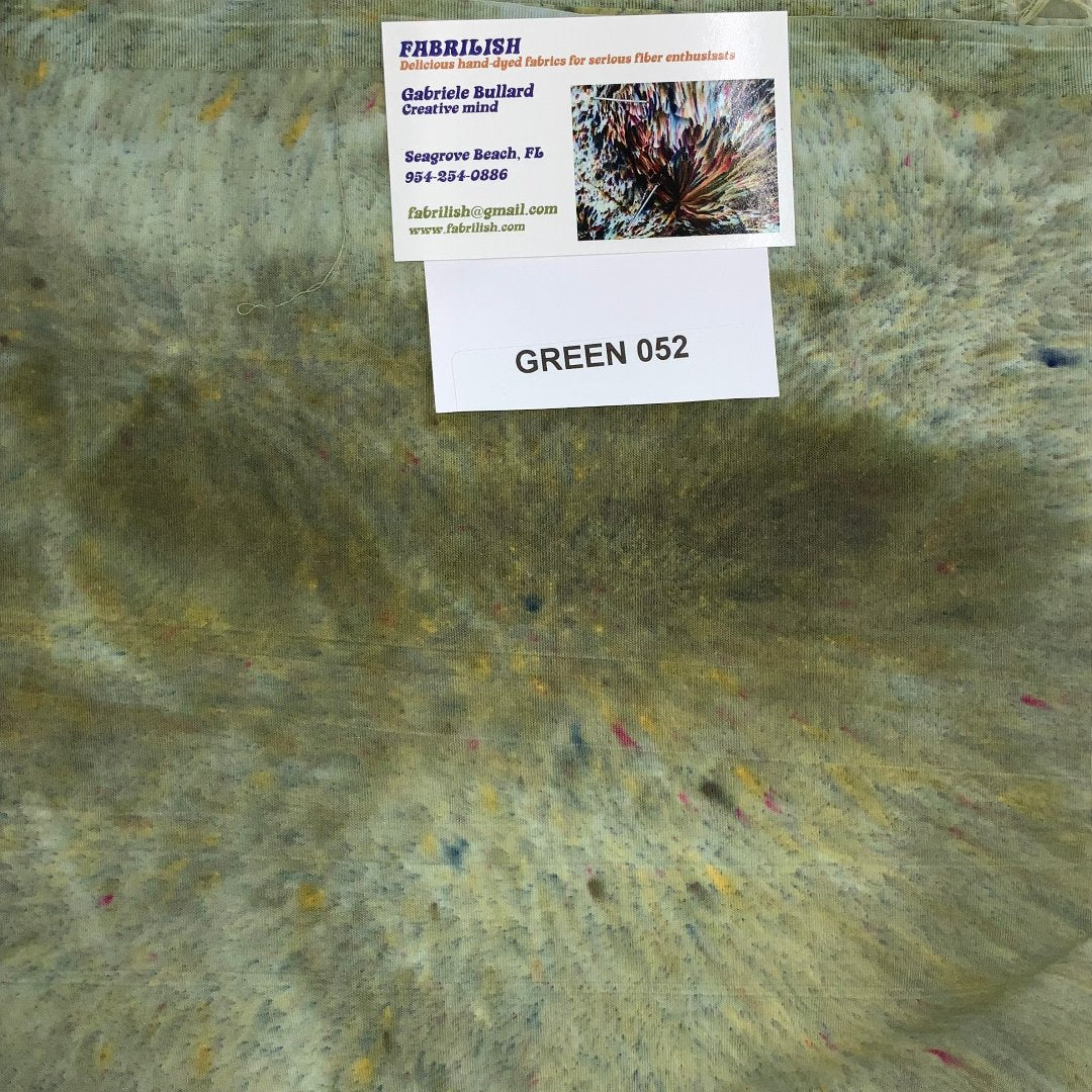 Splatter Dyed 100 % cotton fabric green 052