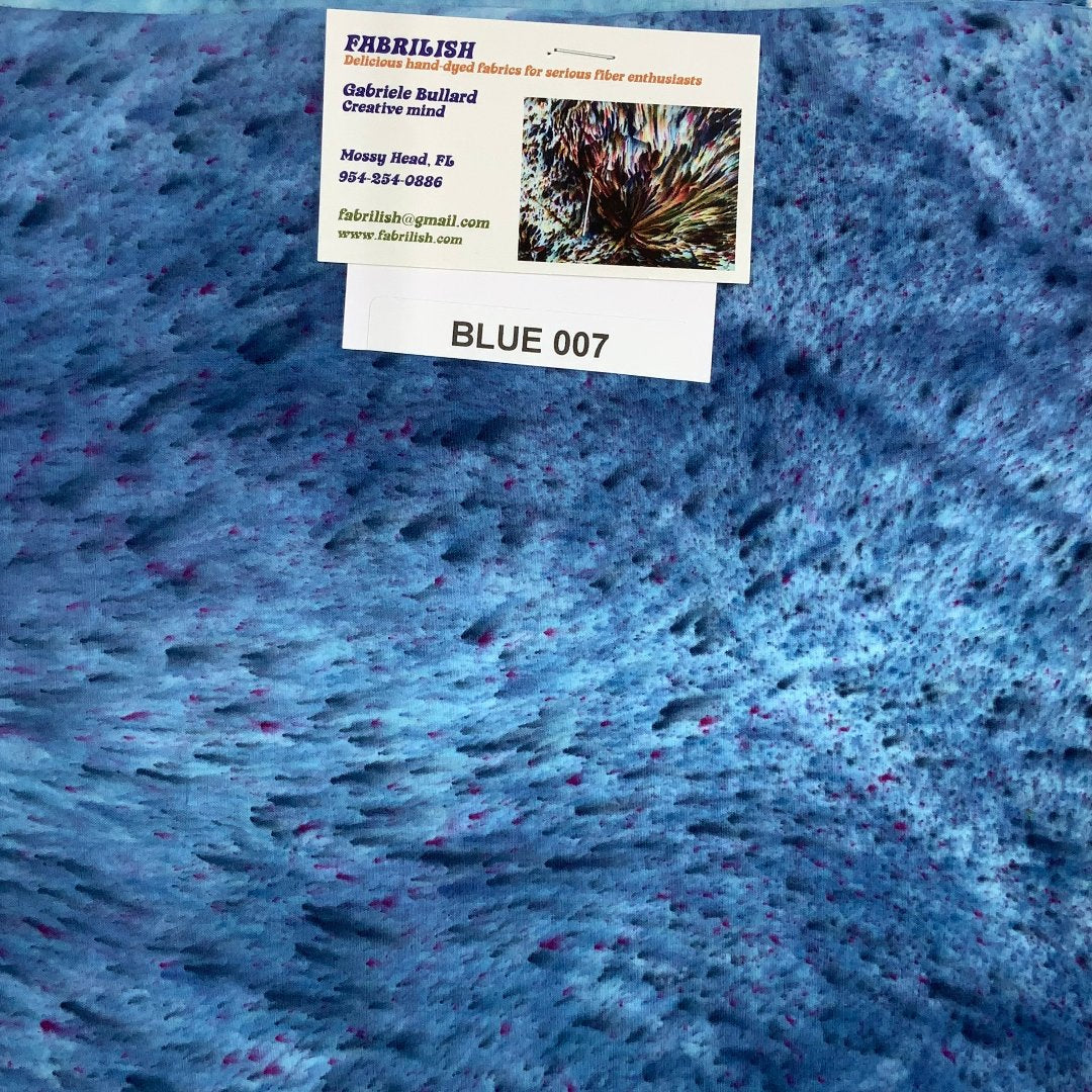 Splatter Dyed 100 % cotton fabric blue 007