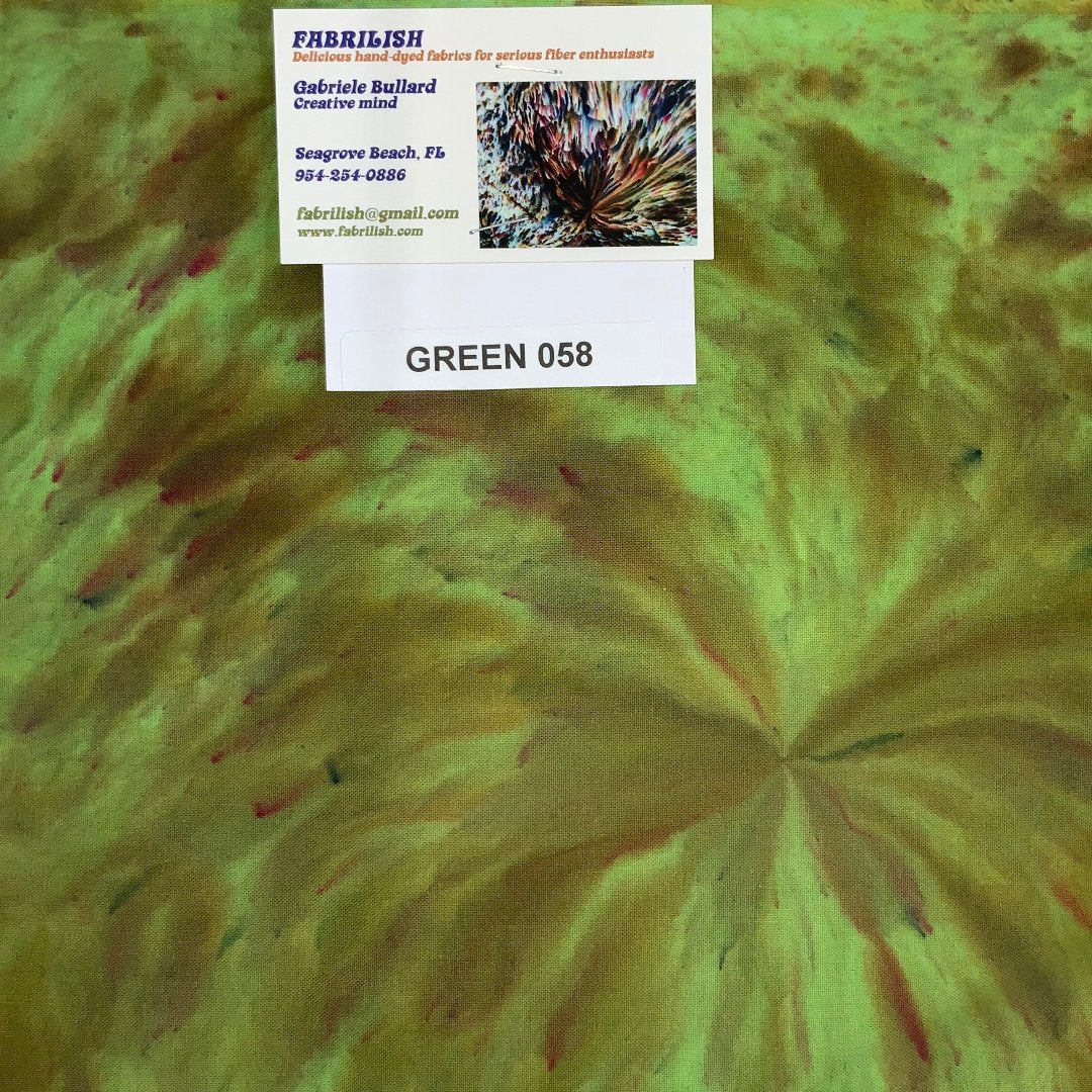 Splatter Dyed 100 % cotton fabric green 058