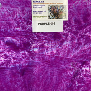 Hand Dyed 100 % cotton fabric purple 005