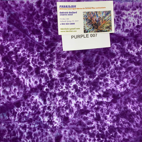 Hand Dyed 100 % cotton fabric purple 007