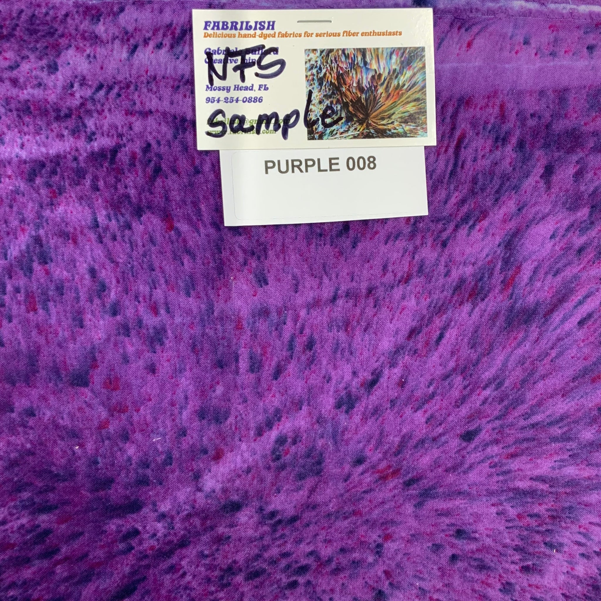 Hand Dyed 100 % cotton fabric purple 008