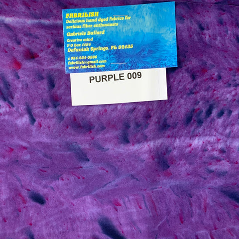 Hand Dyed 100 % cotton fabric purple 009