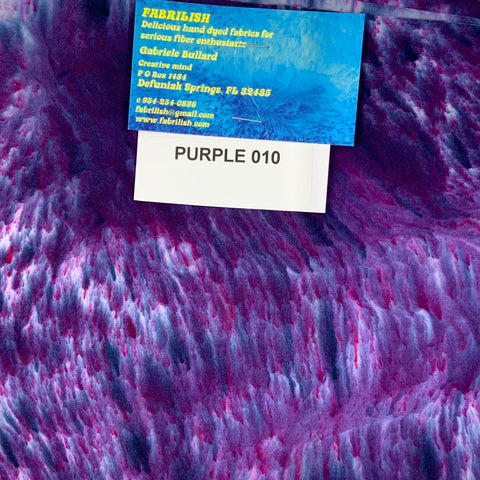 Hand Dyed 100 % cotton fabric purple 010