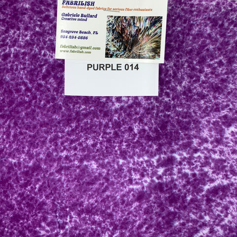 Hand Dyed 100 % cotton fabric purple 014