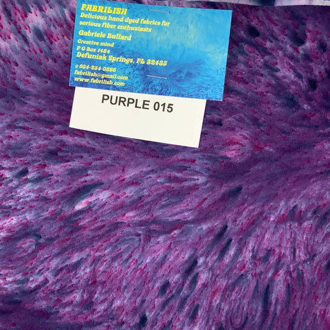 Hand Dyed 100 % cotton fabric purple 015