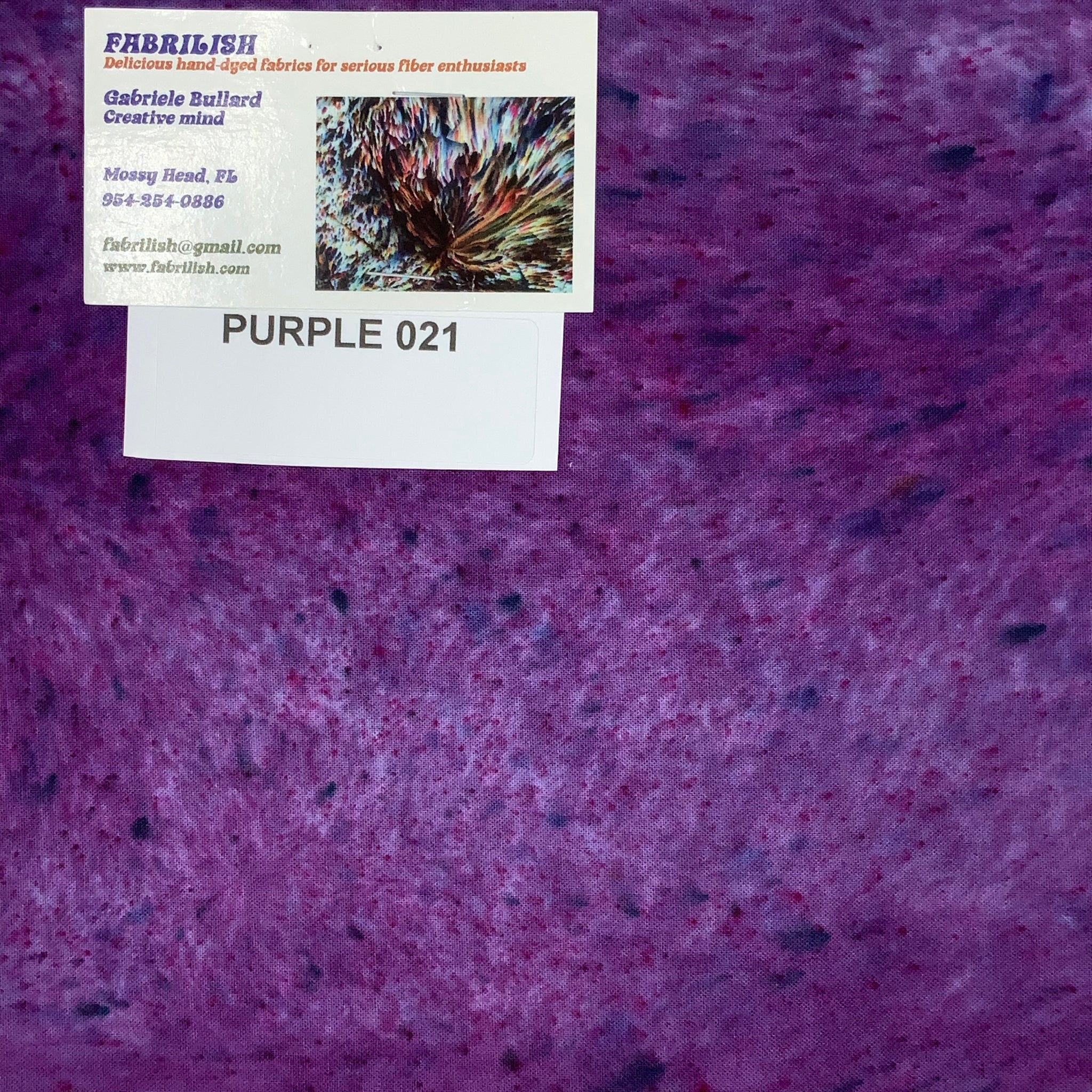 Hand Dyed 100 % cotton fabric purple 021