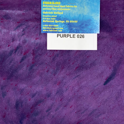 Hand Dyed 100 % cotton fabric purple 026