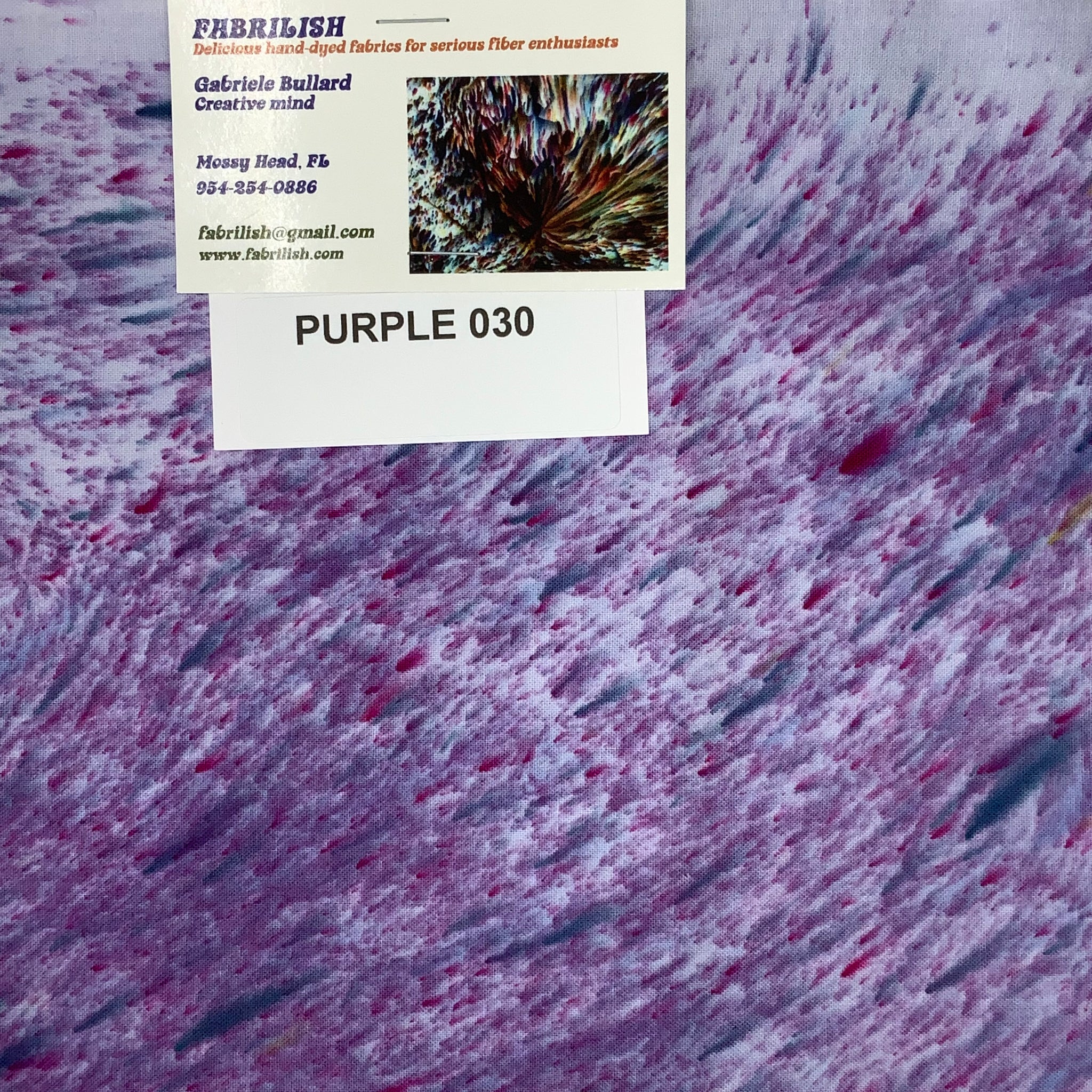 Hand Dyed 100 % cotton fabric purple 030