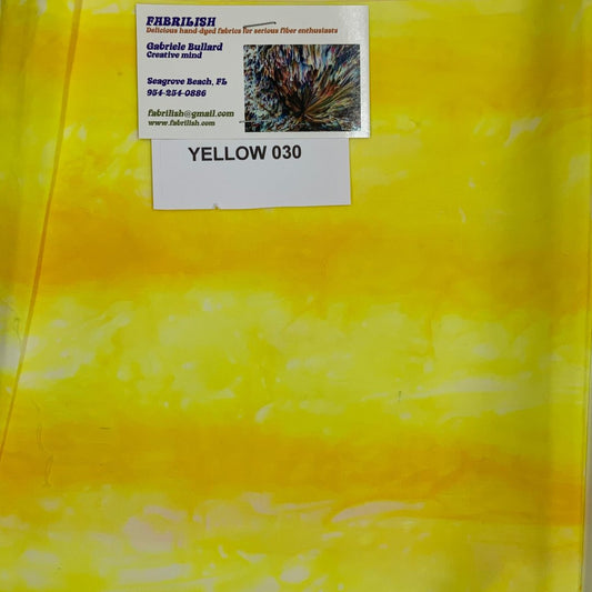 Hand Dyed 100 % cotton fabric yellow 030