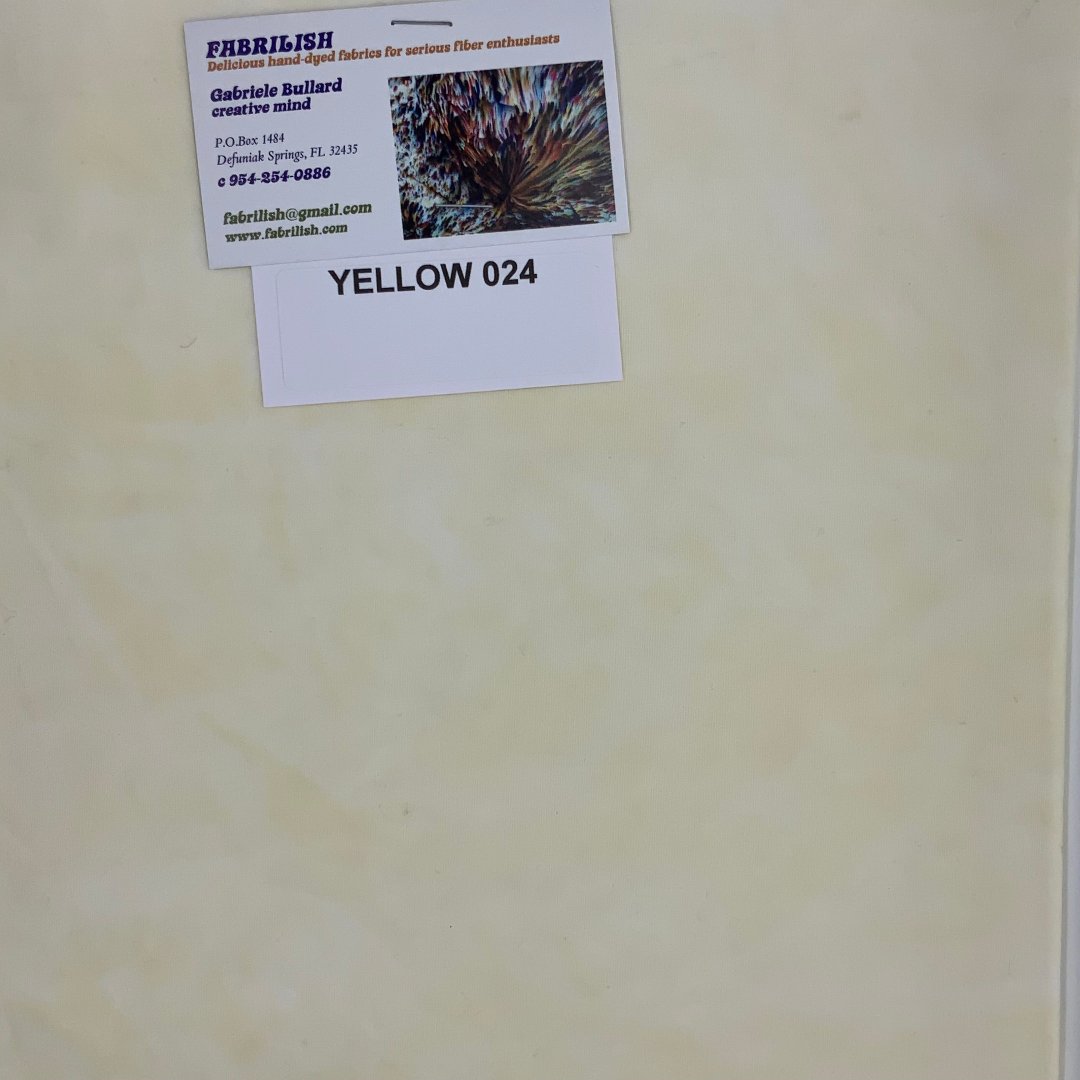 Hand Dyed 100 % cotton fabric yellow 024