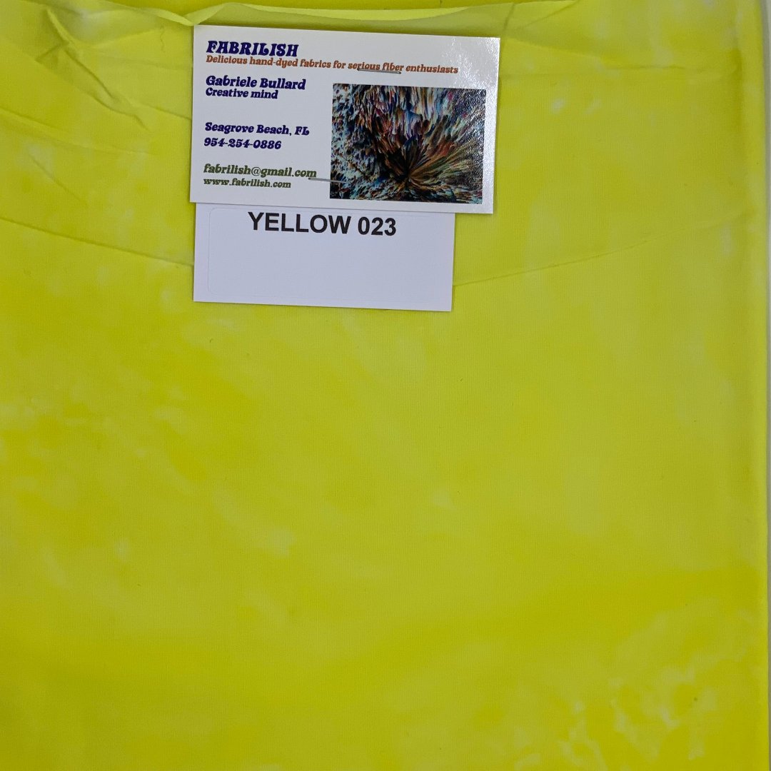 Hand Dyed 100 % cotton fabric yellow 023