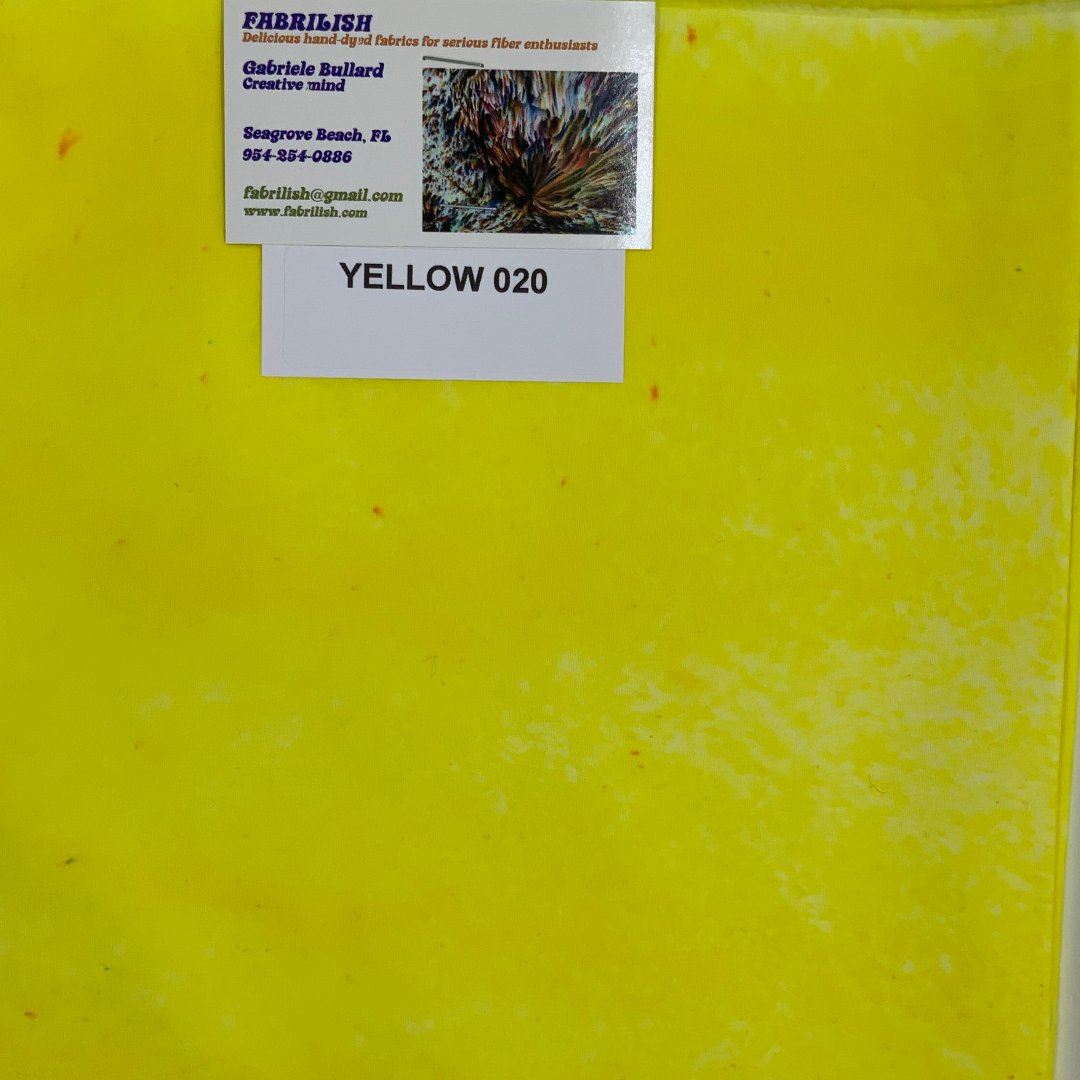 Hand Dyed 100 % cotton fabric yellow 020