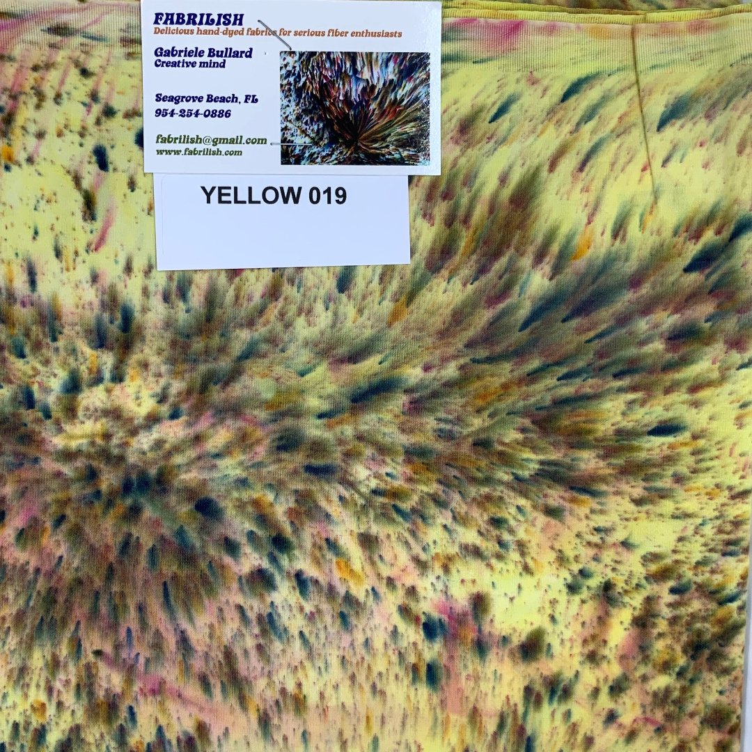 Hand Dyed 100 % cotton fabric yellow 019