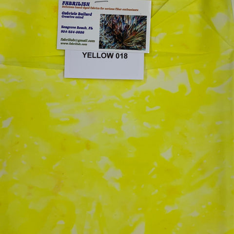 Hand Dyed 100 % cotton fabric yellow 018