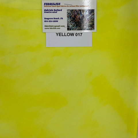 Hand Dyed 100 % cotton fabric yellow 017