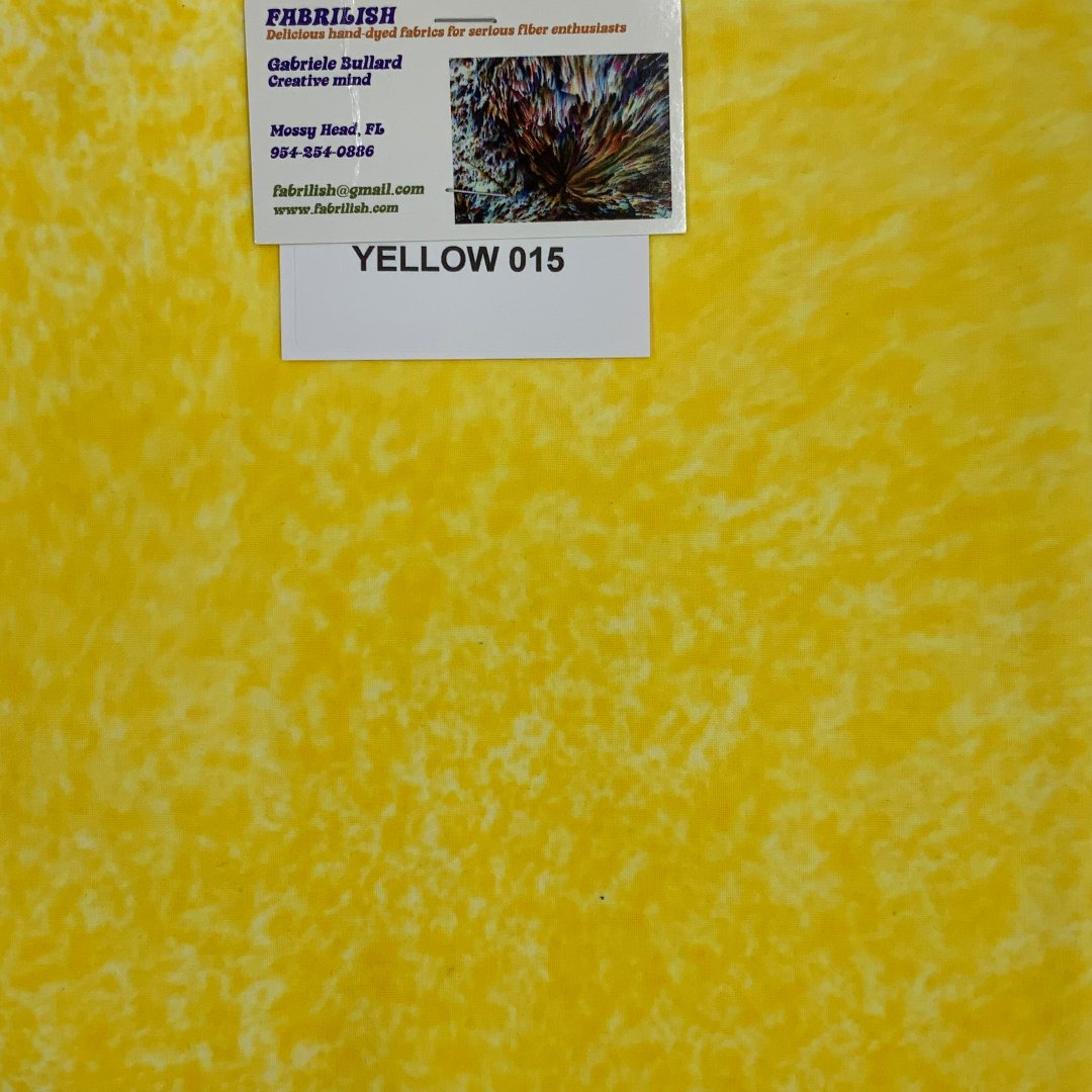 Hand Dyed 100 % cotton fabric yellow 015