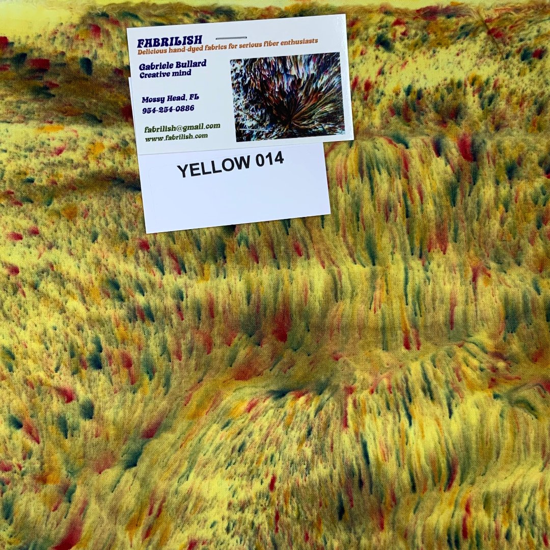 Hand Dyed 100 % cotton fabric yellow 014