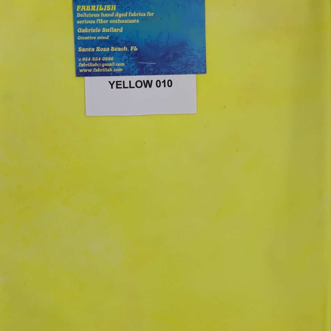 Hand Dyed 100 % cotton fabric yellow 010