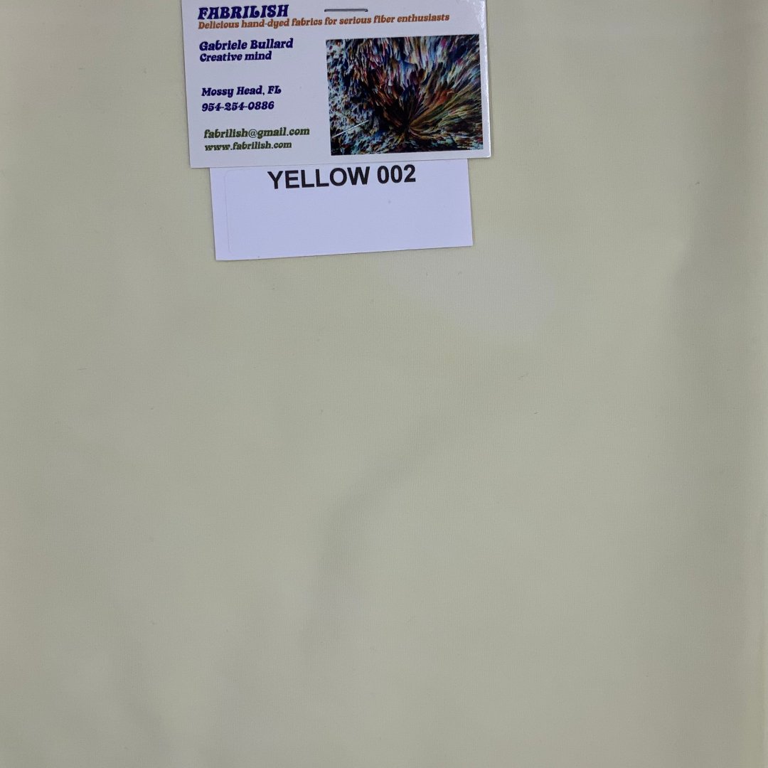 Hand Dyed 100 % cotton fabric yellow 002