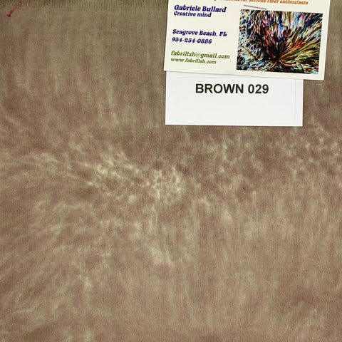 Hand Dyed 100 % cotton fabric brown 029