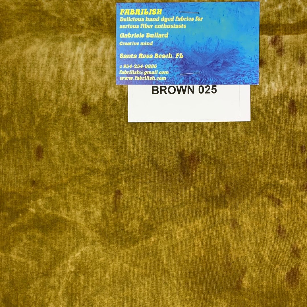 Hand Dyed 100 % cotton fabric brown 025