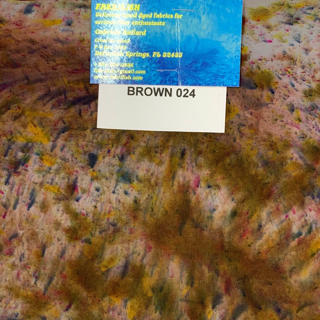 Hand Dyed 100 % cotton fabric brown 024