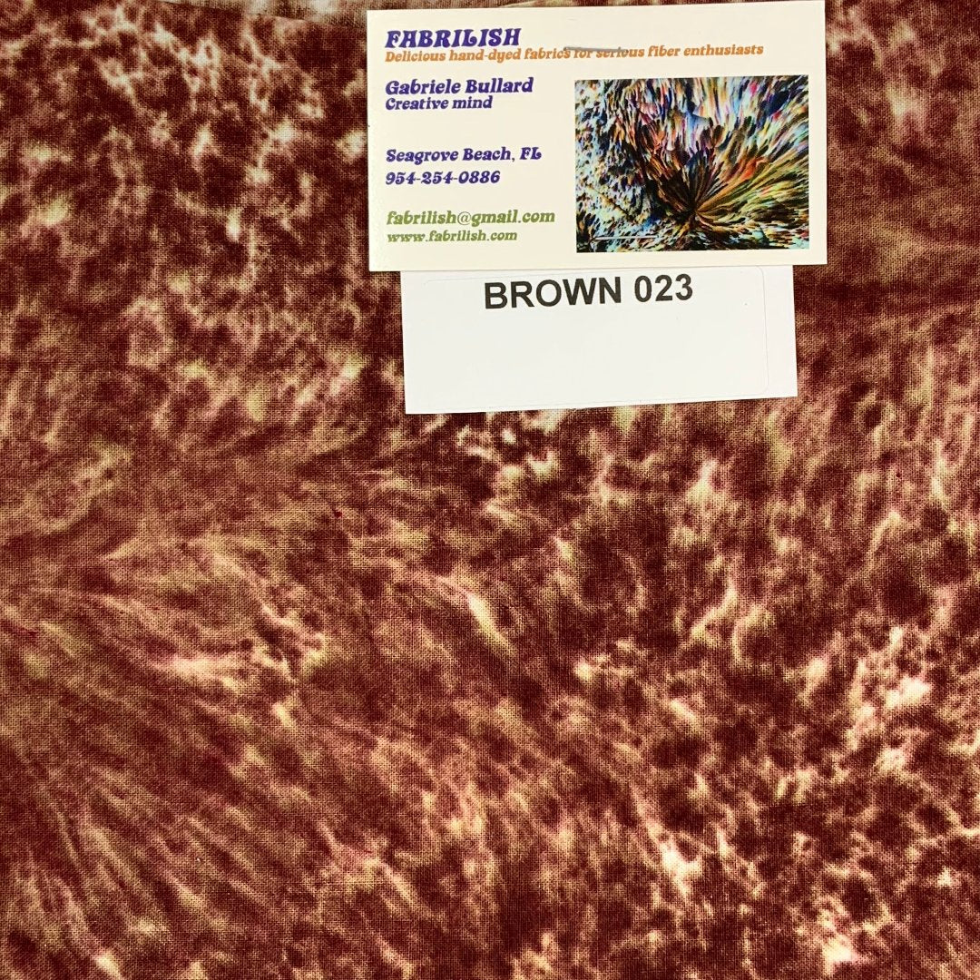 Hand Dyed 100 % cotton fabric brown 023