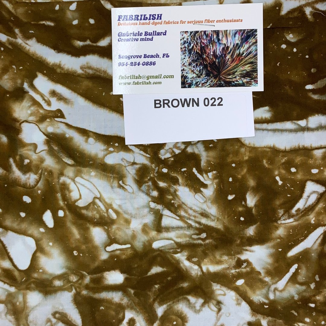 Hand Dyed 100 % cotton fabric brown 022