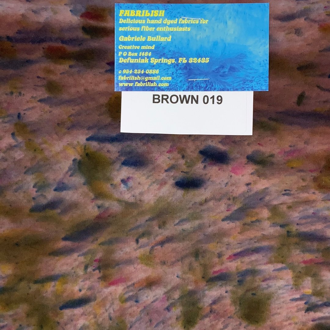 Hand Dyed 100 % cotton fabric brown 019