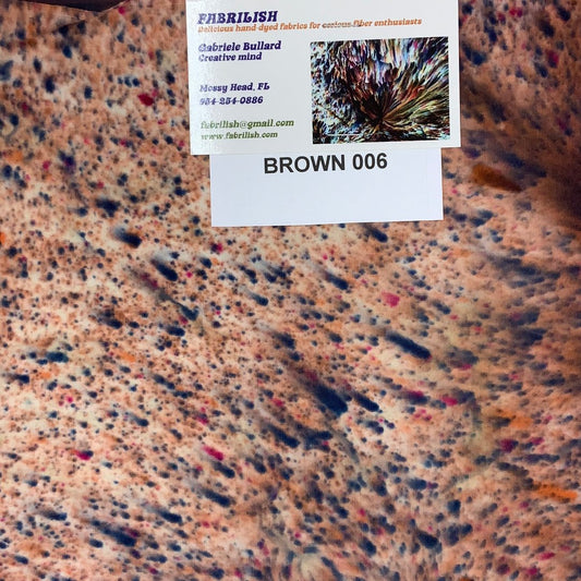 Hand Dyed 100 % cotton fabric brown 006