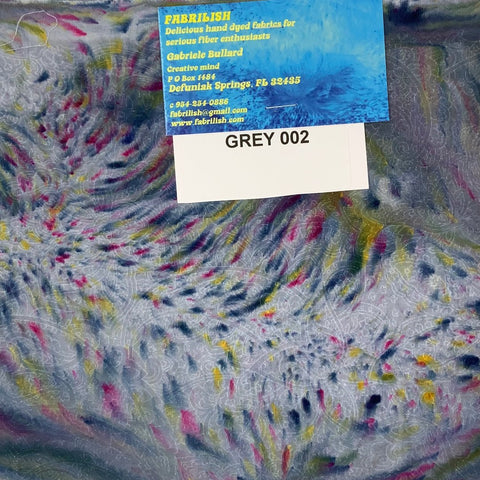 Hand Dyed 100 % cotton fabric Grey 002