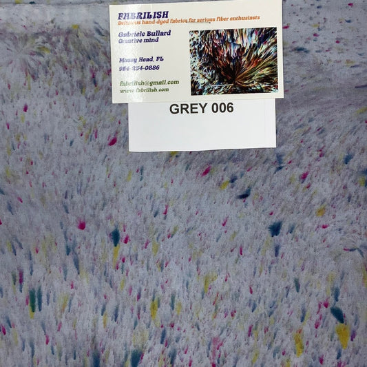 Hand Dyed 100 % cotton fabric Grey 006