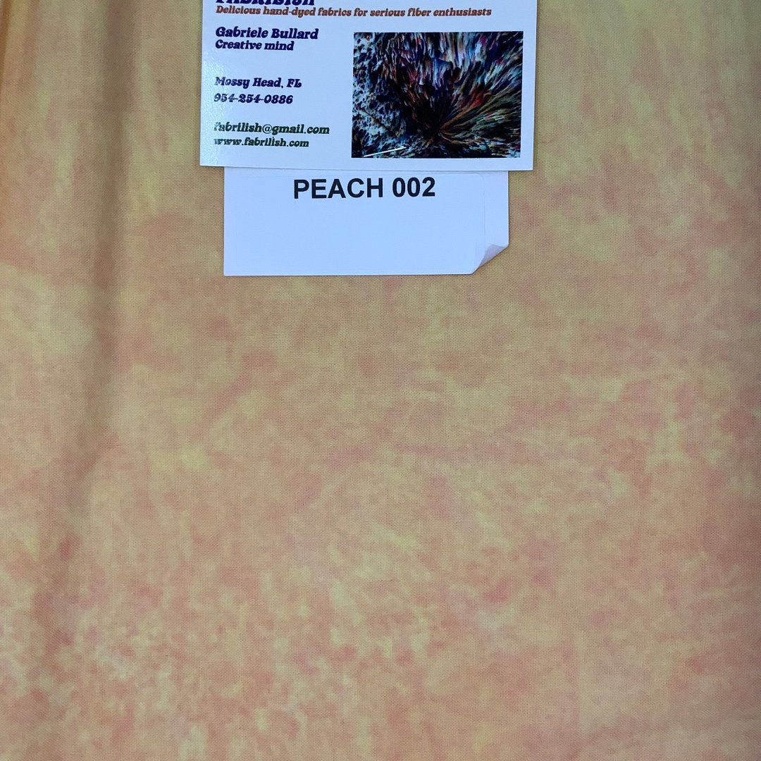 Hand Dyed 100 % cotton fabric peach 002