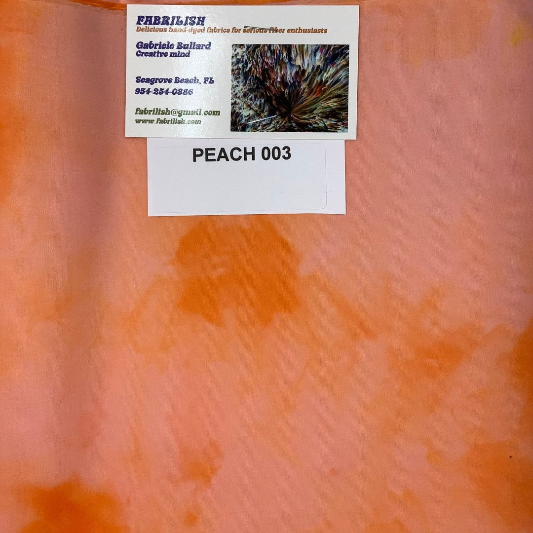 Hand Dyed 100 % cotton fabric peach 003