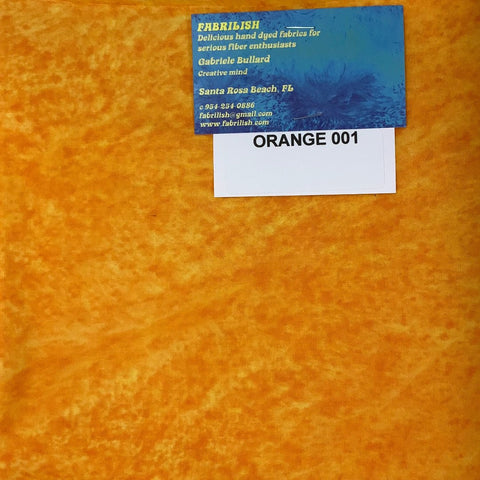 Hand Dyed 100 % cotton fabric orange 001