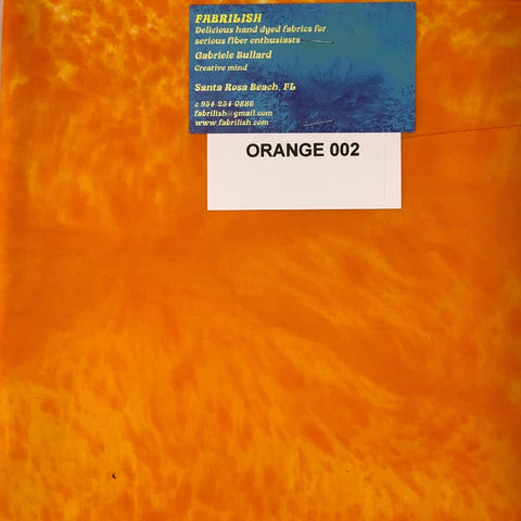 Hand Dyed 100 % cotton fabric orange 002