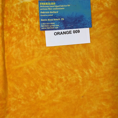 Hand Dyed 100 % cotton fabric orange 009