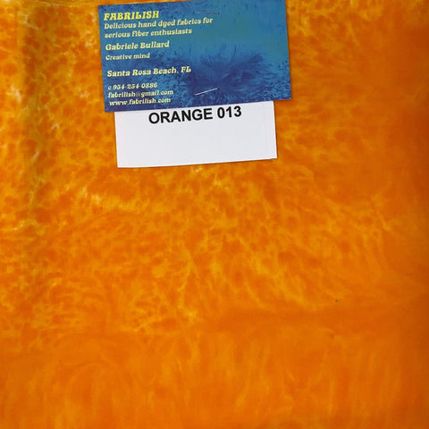 Hand Dyed 100 % cotton fabric orange 013