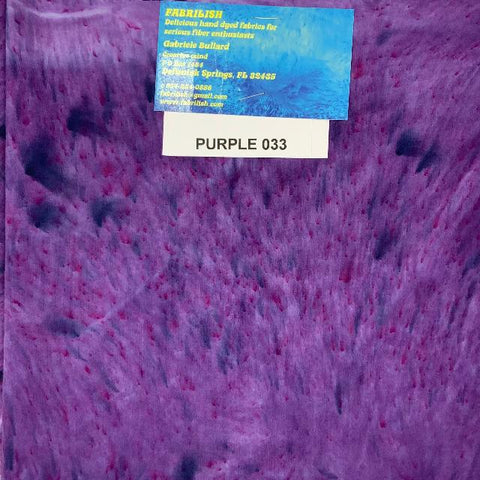 Hand Dyed 100 % cotton fabric purple 033