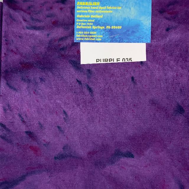 Hand Dyed 100 % cotton fabric purple 035