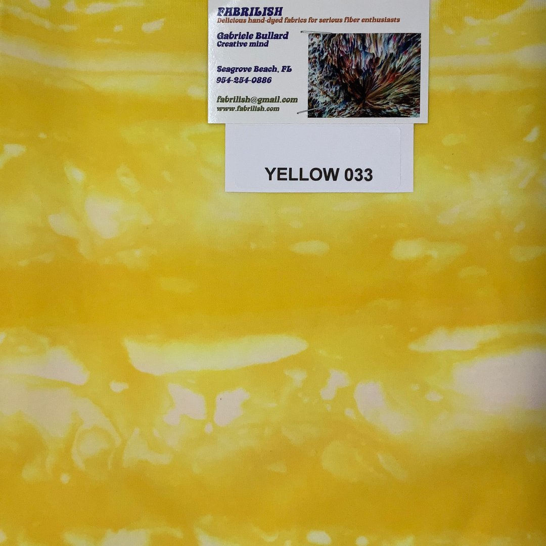 Hand Dyed 100 % cotton fabric yellow 033