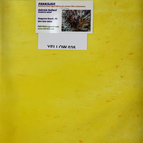 Hand Dyed 100 % cotton fabric yellow 035