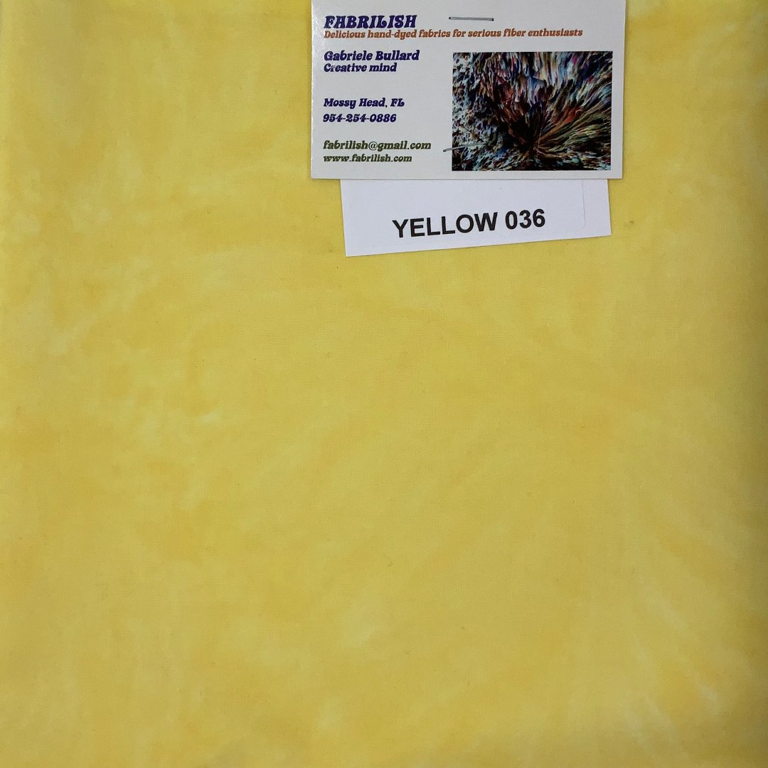 Hand Dyed 100 % cotton fabric yellow 036